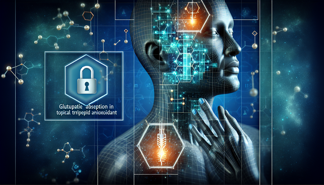 An illustrative visual representation of the unlocking process in human skin rejuvenation. This involves the usage of Glutaryl Plus, a topical tripeptide antioxidant. The image could reflect the scien